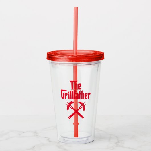 De Grillfather met hete honden Acryl Drinkbeker (Voorkant)