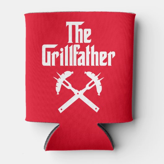 De Grillfather met hete honden Blikjeskoeler (Voorkant)
