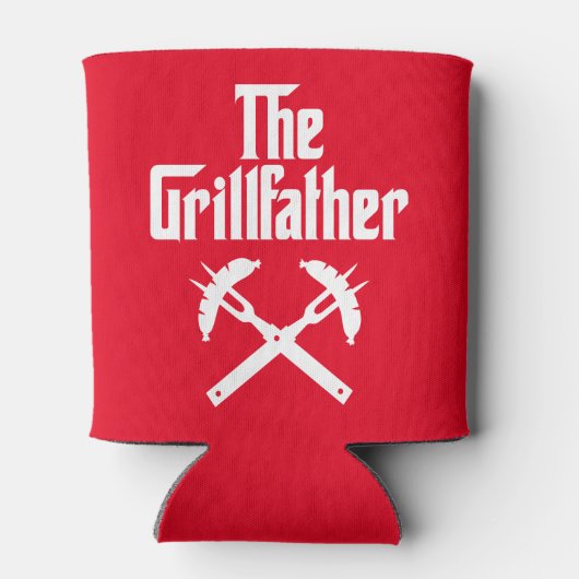 De Grillfather met hete honden Blikjeskoeler (Achterkant)