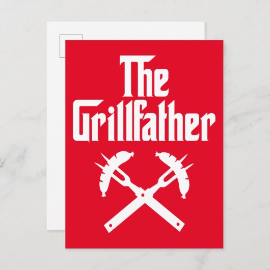 De Grillfather met hete honden Briefkaart (Voorkant / Achterkant)