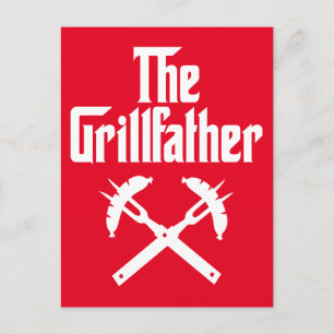 De Grillfather met hete honden Briefkaart