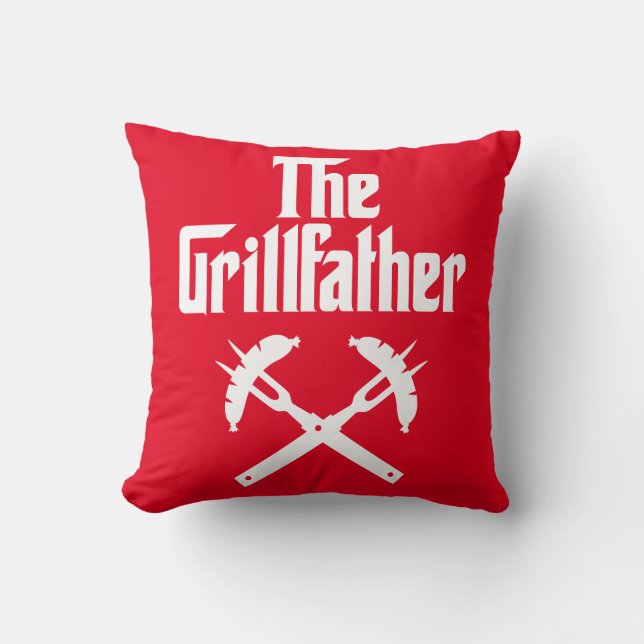 De Grillfather met hete honden Kussen (Voorkant)