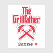 De Grillfather met hete honden Sticker (Vel)