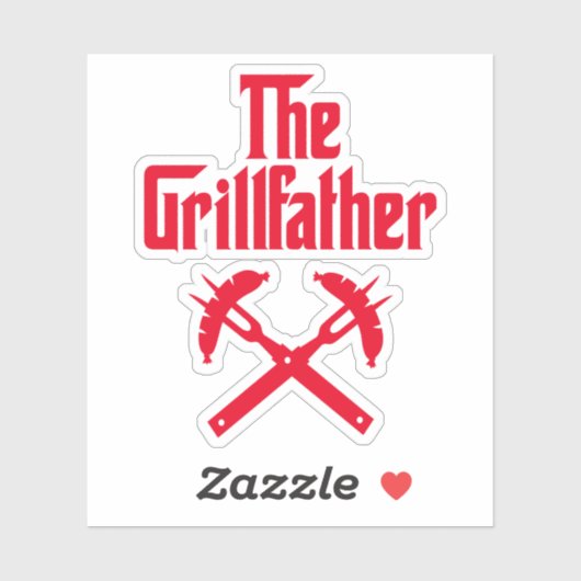 De Grillfather met hete honden Sticker (Vel)