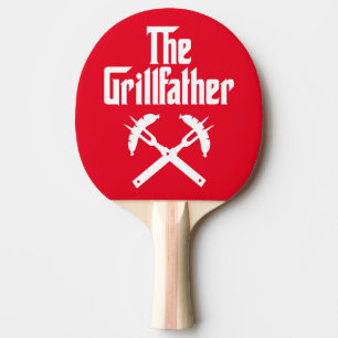 De Grillfather met hete honden Tafeltennisbatje