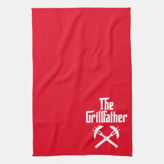 De Grillfather met hete honden Theedoek (Verticaal)