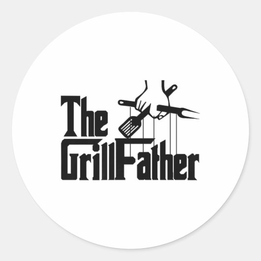 De Grillfather Premium _1 Ronde Sticker (Voorkant)
