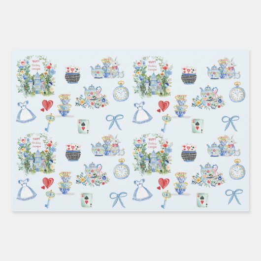 De grillige Alice in Wonderland Inpakpapier Vel (Voorkant)