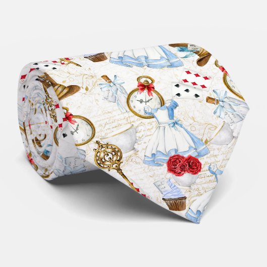 De grillige Alice in Wonderland Stropdas (Opgerold)
