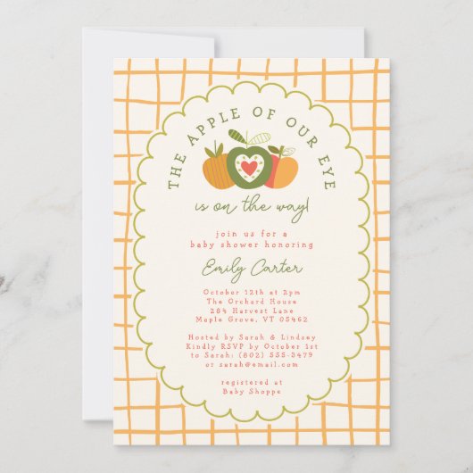 De grillige appel van ons oog herfstgeslachtsneutr kaart (Voorkant)