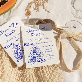 De grillige Hand getrokken Champagnetoren bewaart  Kaart