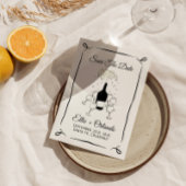 De grillige Hand getrokken Champagnetoren bewaart  Kaart