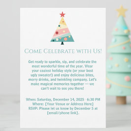 De grillige moderne kerstboom vakantie kaart