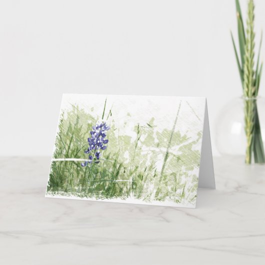 De grillige schets van Bluebonnet Kaart (Voorkant)