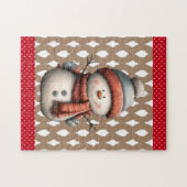 De grillige sneeuwman Kerstmis Legpuzzel (Horizontaal)