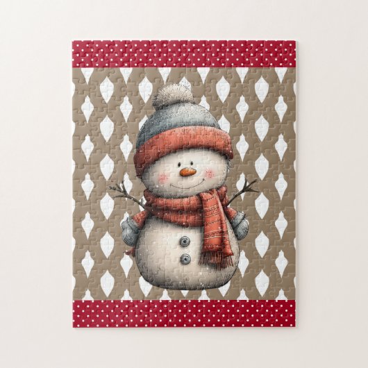 De grillige sneeuwman Kerstmis Legpuzzel (Verticaal)