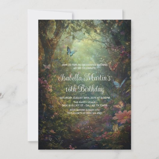 De grillige vlindertuin betoverde elk evenement kaart (Voorkant)