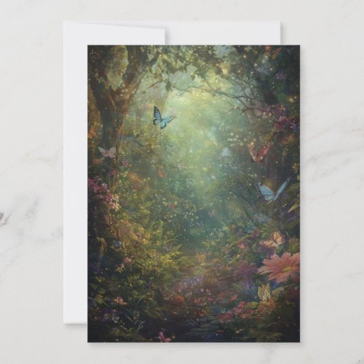 De grillige vlindertuin betoverde elk evenement kaart (Achterkant)