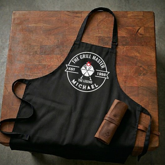 De Grillmaster Gevestigd Jaar Naam Vlam Schort