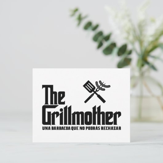 De Grillmoeder Uitnodiging Briefkaart (Staand voorkant)