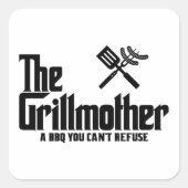 De Grillmoeder Vierkante Sticker (Voorkant)