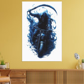 De Grim Reaper Biker op een Motorcycle Canvas Prin (Insitu (Woonkamer))