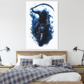 De Grim Reaper Biker op een Motorcycle Canvas Prin (Insitu (Slaapkamer))