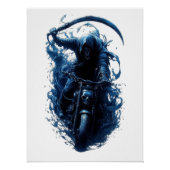 De Grim Reaper Biker op een motorfiets Poster (Voorkant)
