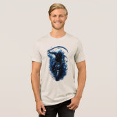 De Grim Reaper Biker op een motorfiets Tri-Blend Shirt (Voorkant volledig)