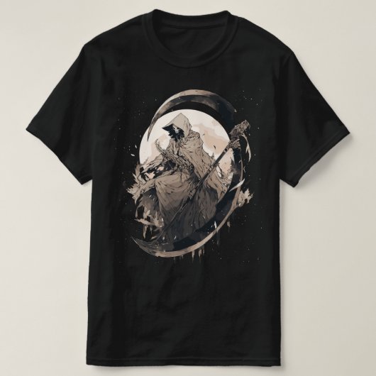 De Grim Reaper, de Dood die de nacht plukt T-shirt (Design voorkant)