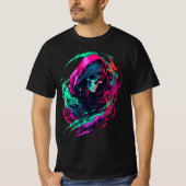De Grim Reaper, een psychedelische dood T-shirt (Voorkant)