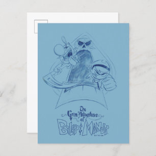 De grimavonturen van Billy & Mandy Sketch Art Briefkaart