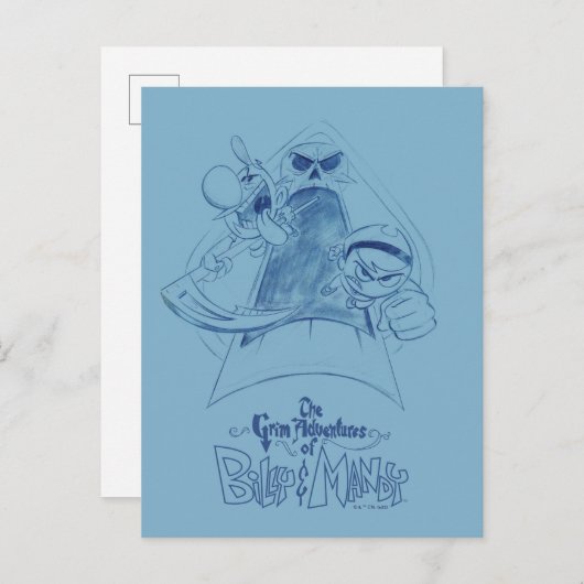 De grimavonturen van Billy & Mandy Sketch Art Briefkaart (Voorkant / Achterkant)
