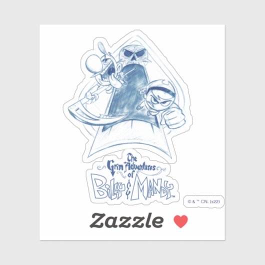 De grimavonturen van Billy & Mandy Sketch Art Sticker (Vel)