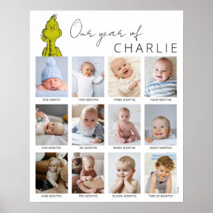 De Grinch Baby's Eerste Jaar Fotocollage Poster