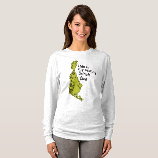 De Grinch | Funny Resting Grinch Face T-shirt (Voorkant volledig)