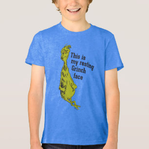 De Grinch   Funny Resting Grinch Face Tri-Blend Shirt