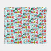 De Grinch | Happy Wholidays Patroon Fleece Deken (Voorkant (Horizontaal))