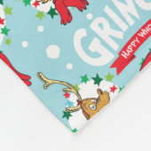 De Grinch | Happy Wholidays Patroon Fleece Deken (Hoek)