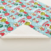 De Grinch | Happy Wholidays Patroon Sherpa Deken (3/4)