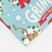 De Grinch | Happy Wholidays Pattern Fleece Deken (Hoek)