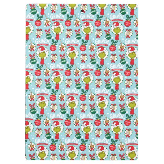 De Grinch | Happy Wholidays Pattern Klembord (Achterkant)