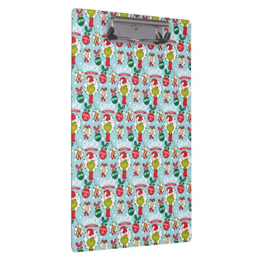 De Grinch | Happy Wholidays Pattern Klembord (Rechts)