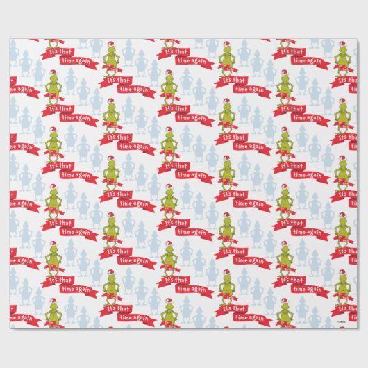 De Grinch | Het is het tijdspatroon Cadeaupapier (Vlak)