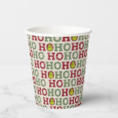 De Grinch | Ho Ho Ho Patroon Papieren Bekers (Voorkant)