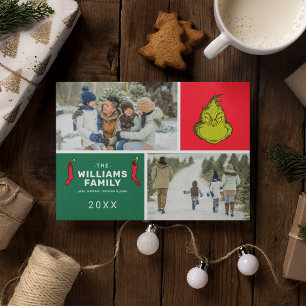 De Grinch Kerst Familie Fotocollage Feestdagenkaart