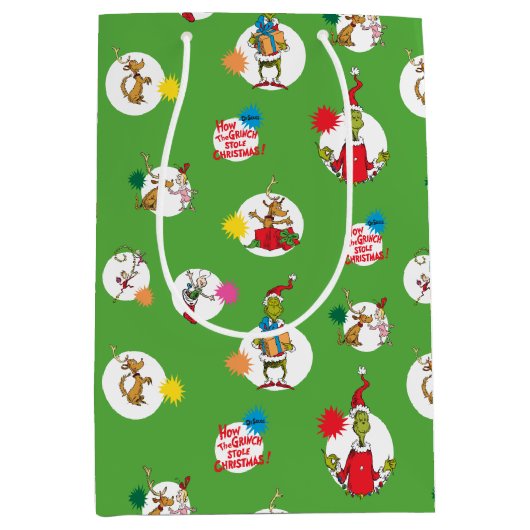 De Grinch | kerstpuntenpatroon Medium Cadeauzakje (Voorkant)