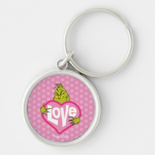 De Grinch | Love Pink Heart Sleutelhanger (Voorkant)