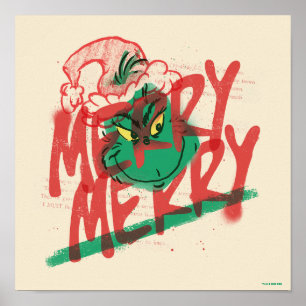 De Grinch   Merry Merry Grunge Graphic Poster