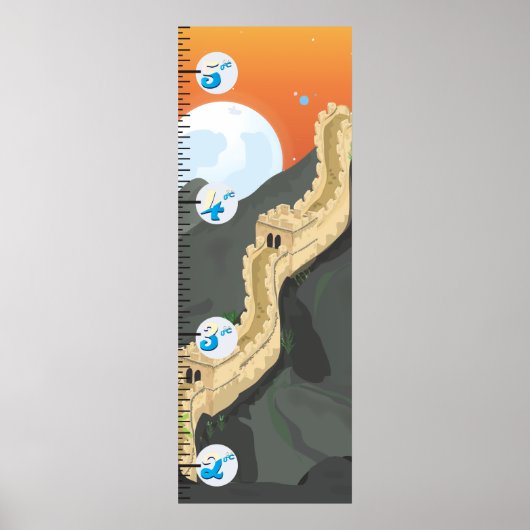 De Groei van de Chinese Muur grafiek Poster (Voorkant)